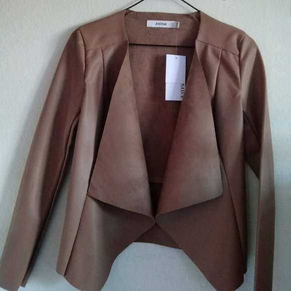 Just Fab Camel Drape front jacket - Picture 12 of 15